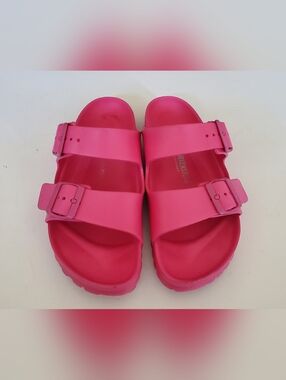 Birkenstock Arizona Big Buckle EVA Sandals Women's Size 39 (USA 8) Hot Pink